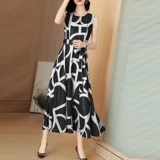 Summer Women Dress Fashion Elegant O Neck Office Lady Dress