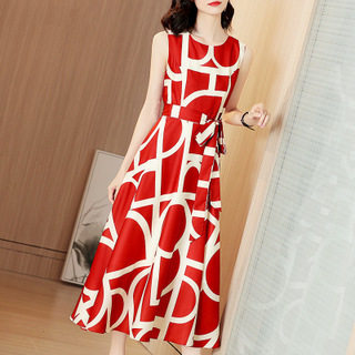 Summer Women Dress Fashion Elegant O Neck Office Lady Dress