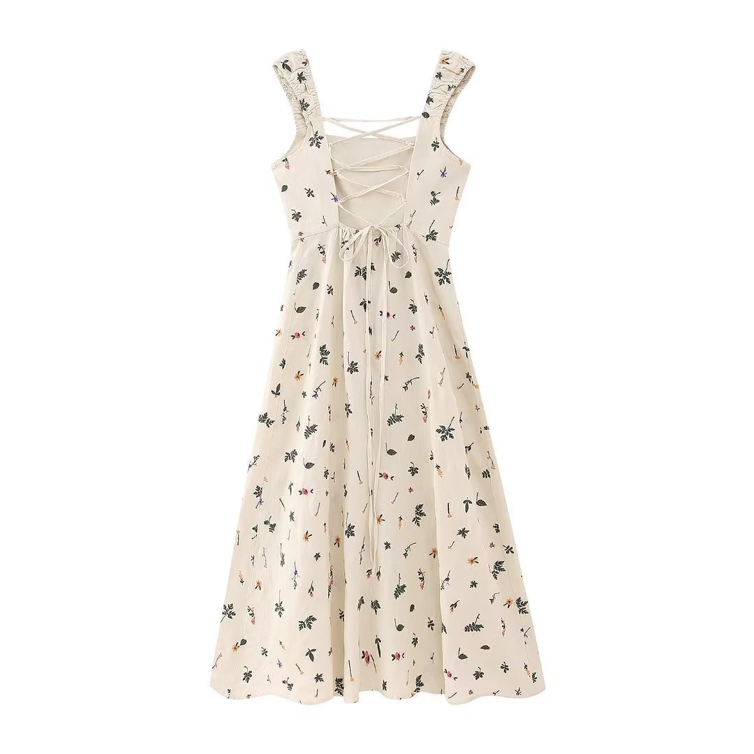 Women's Fashion Personality Embroidery Floral Dress